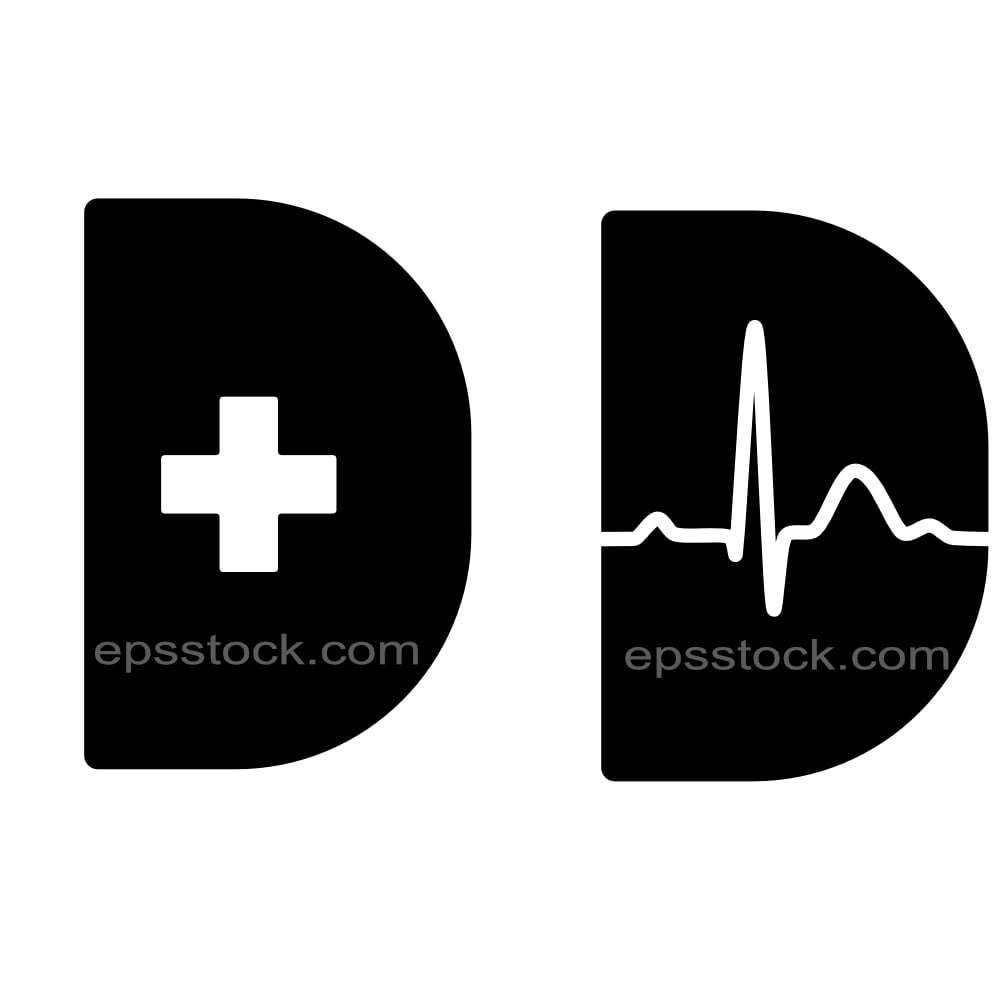 letter D in medical shape