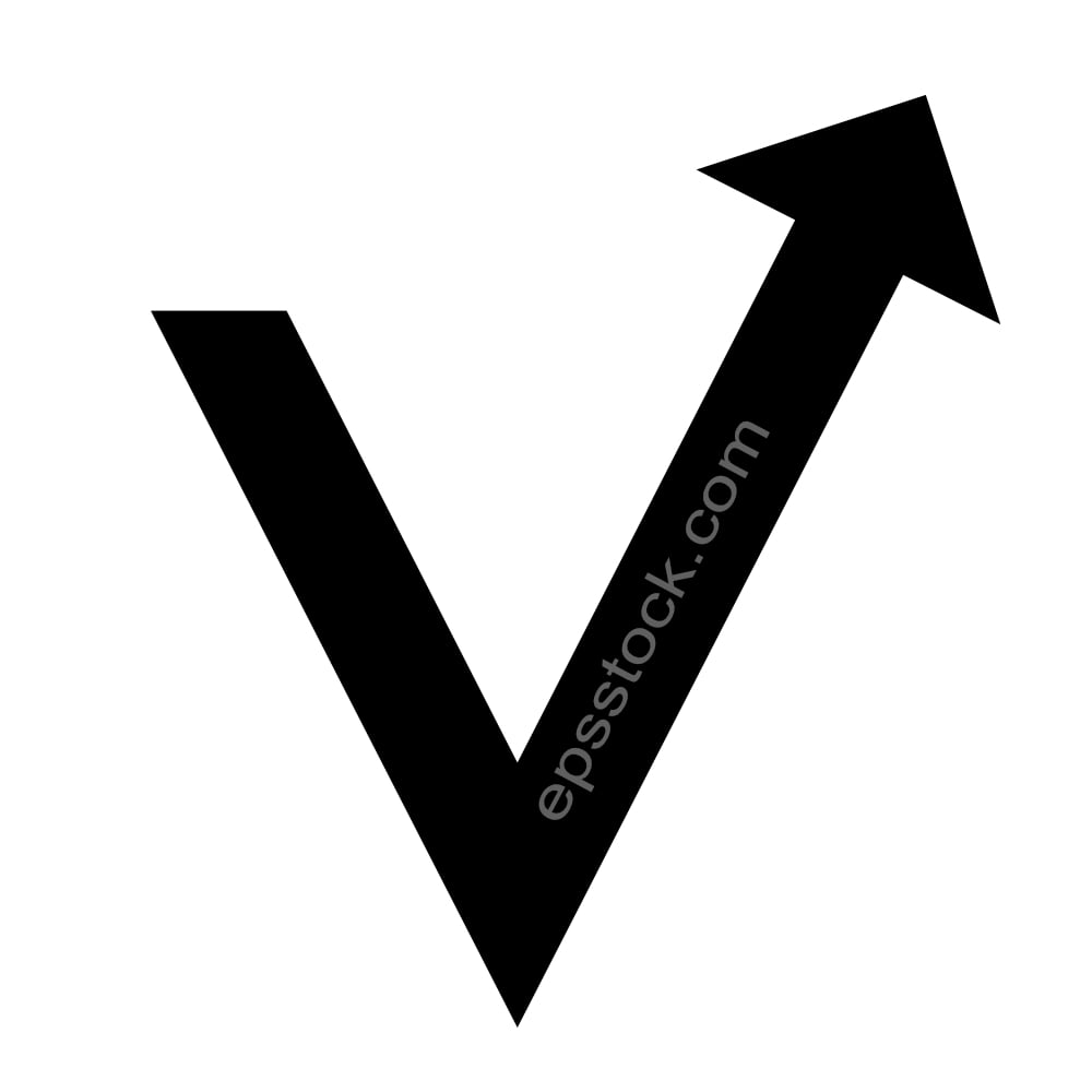 letter V in financial shape