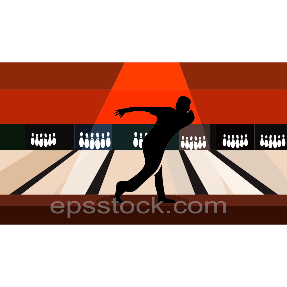 bowling player illustration