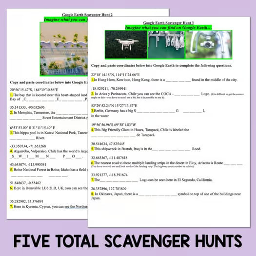 World Geography Scavenger Hunt Worksheets Google Earth Exploration