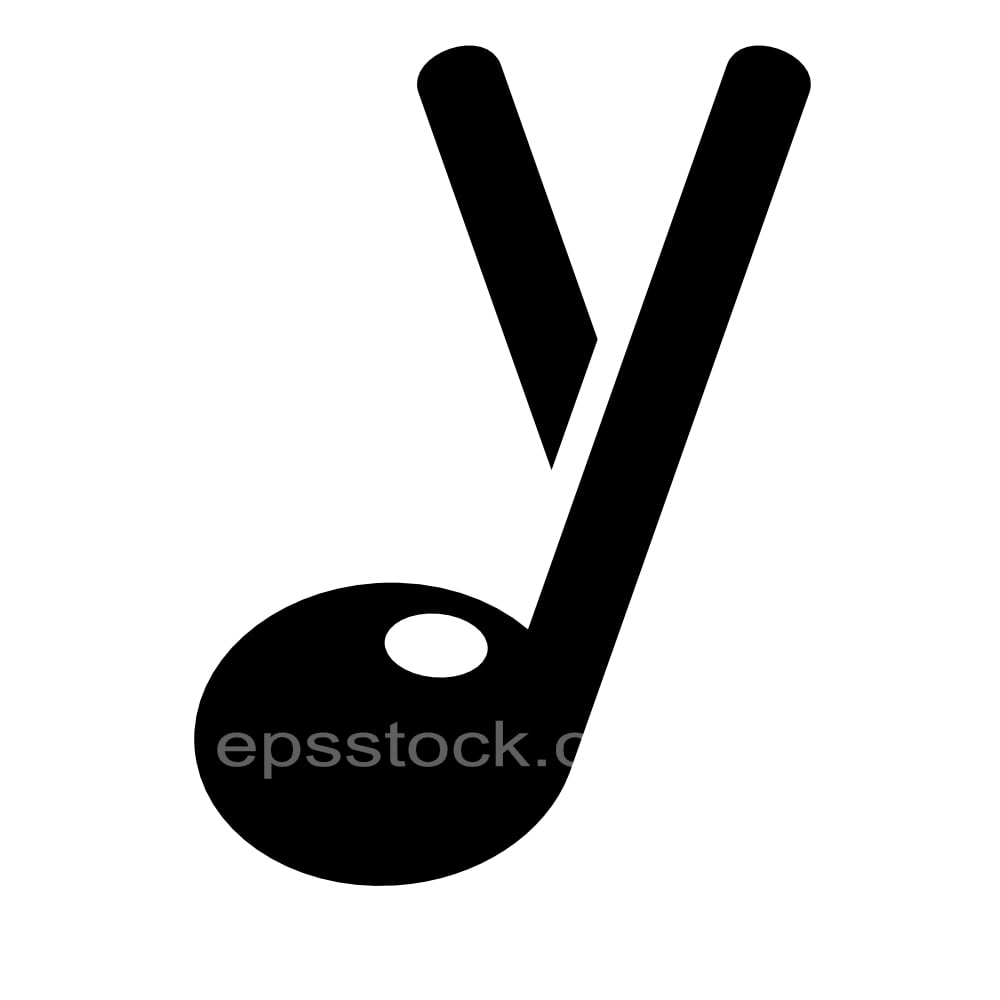 letter Y in note shape