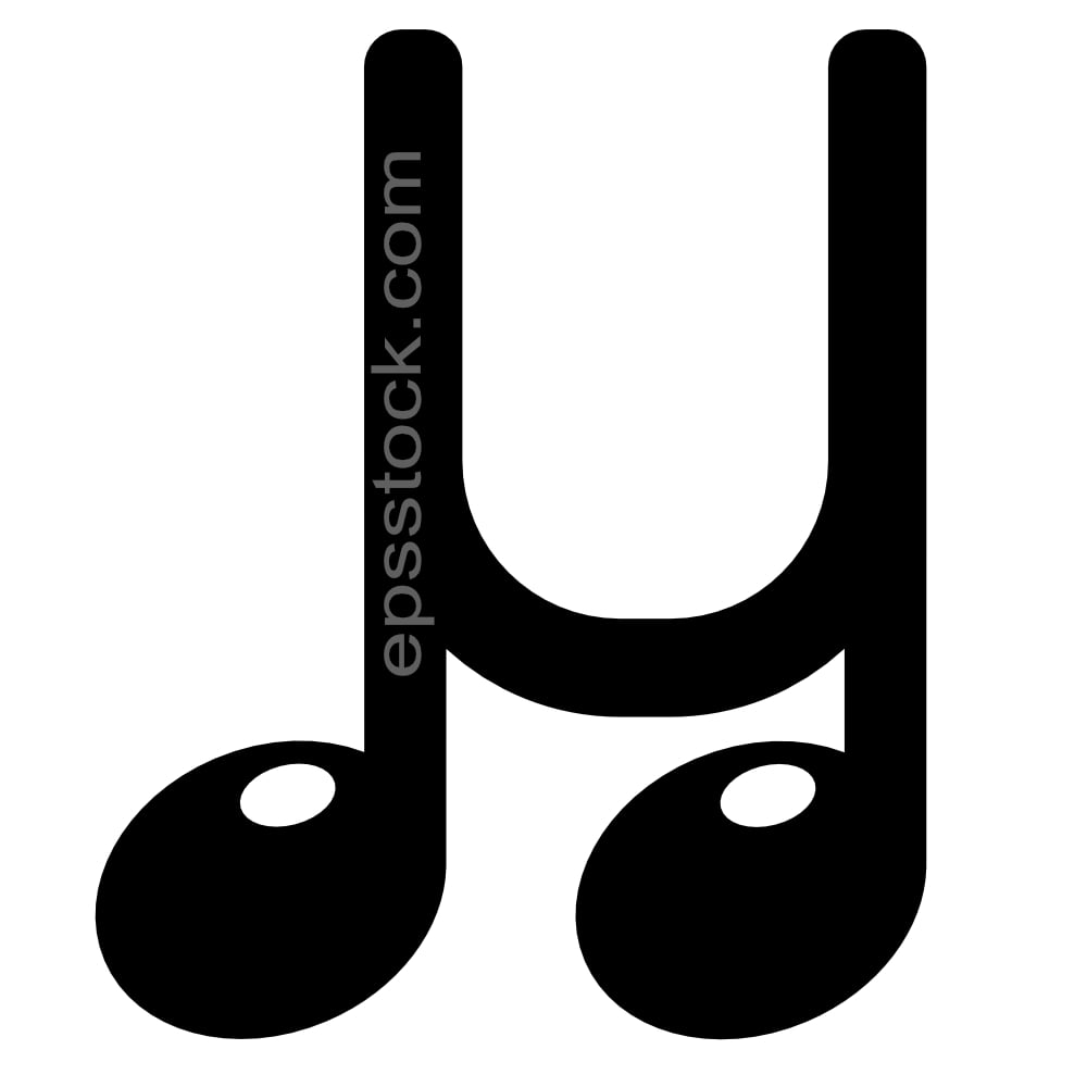 letter U in note shape