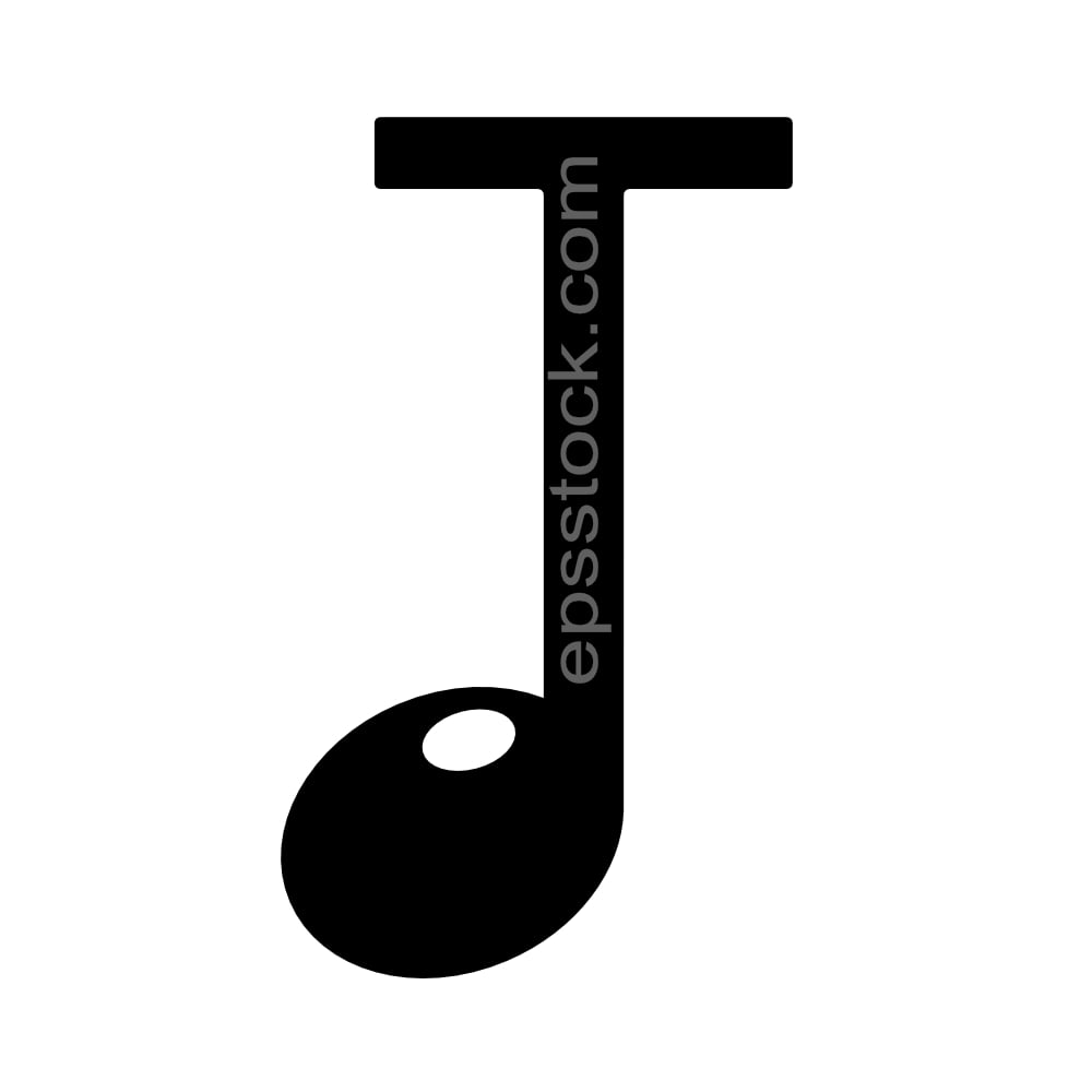 letter T in note shape