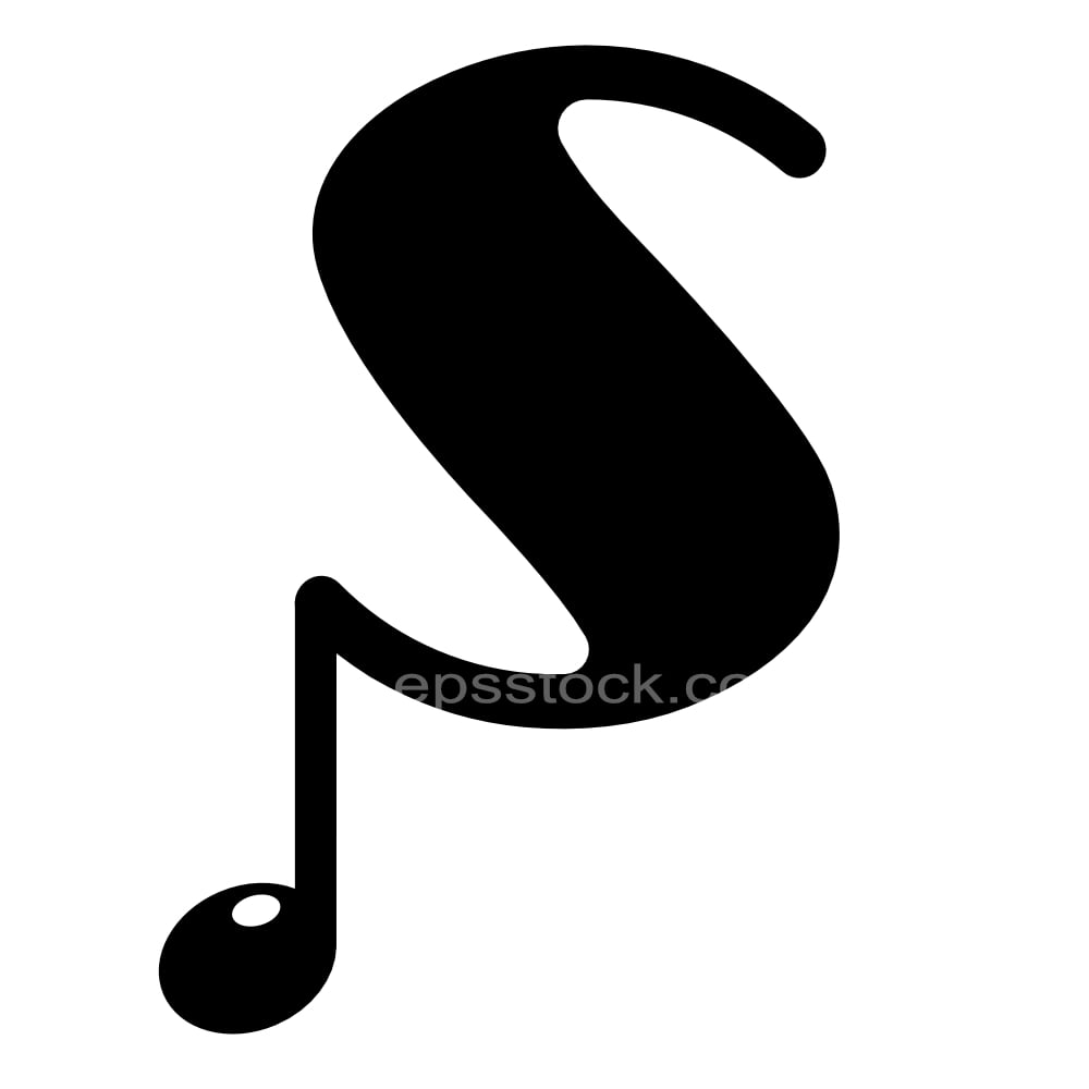 letter S in note shape