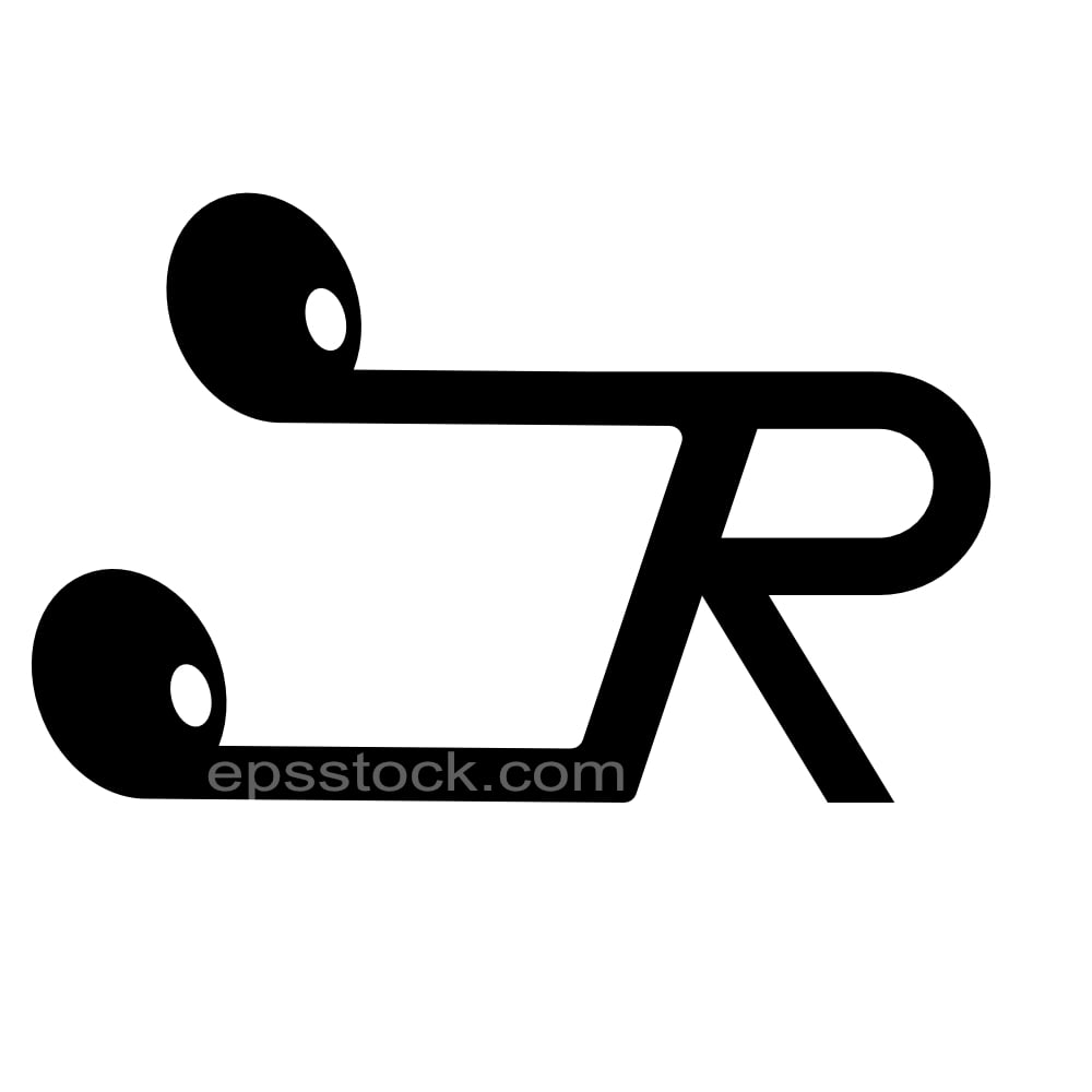 letter R in note shape