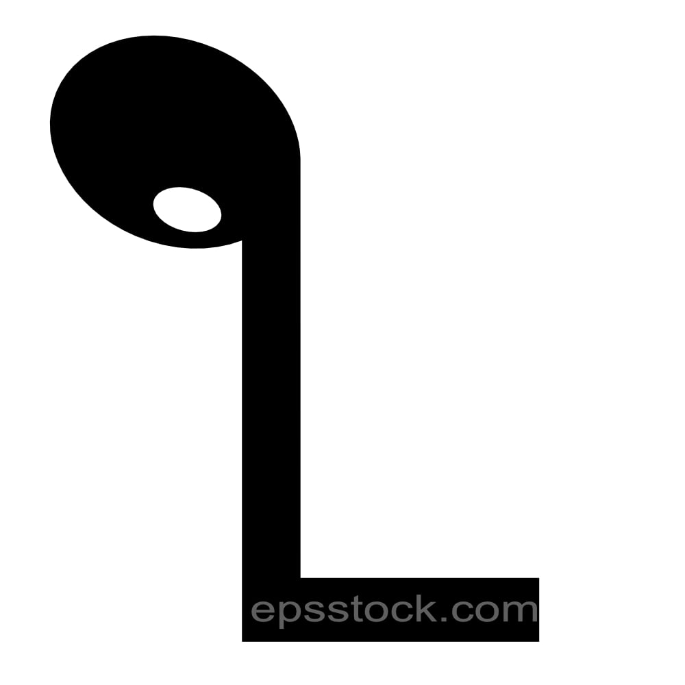 letter L in note shape