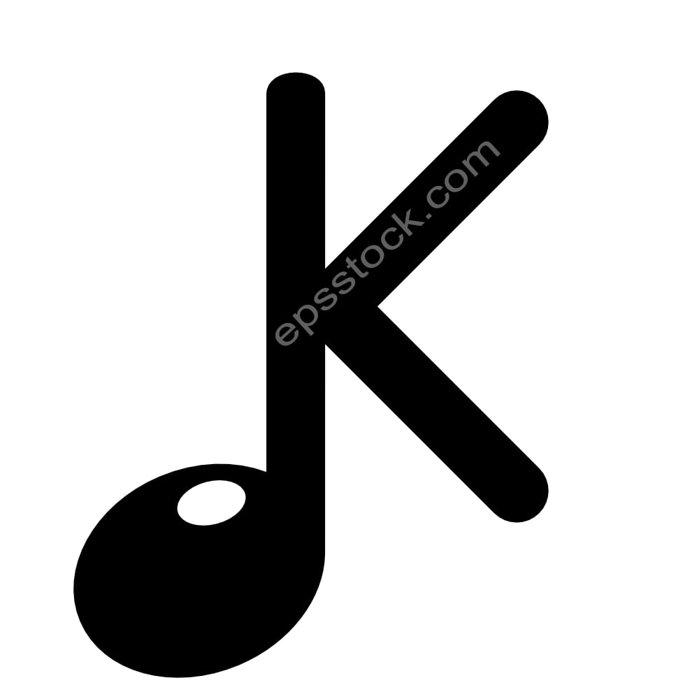 letter K in note shape