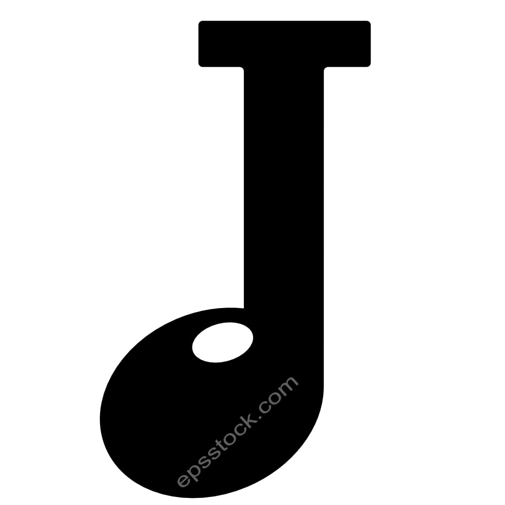 letter J in note shape