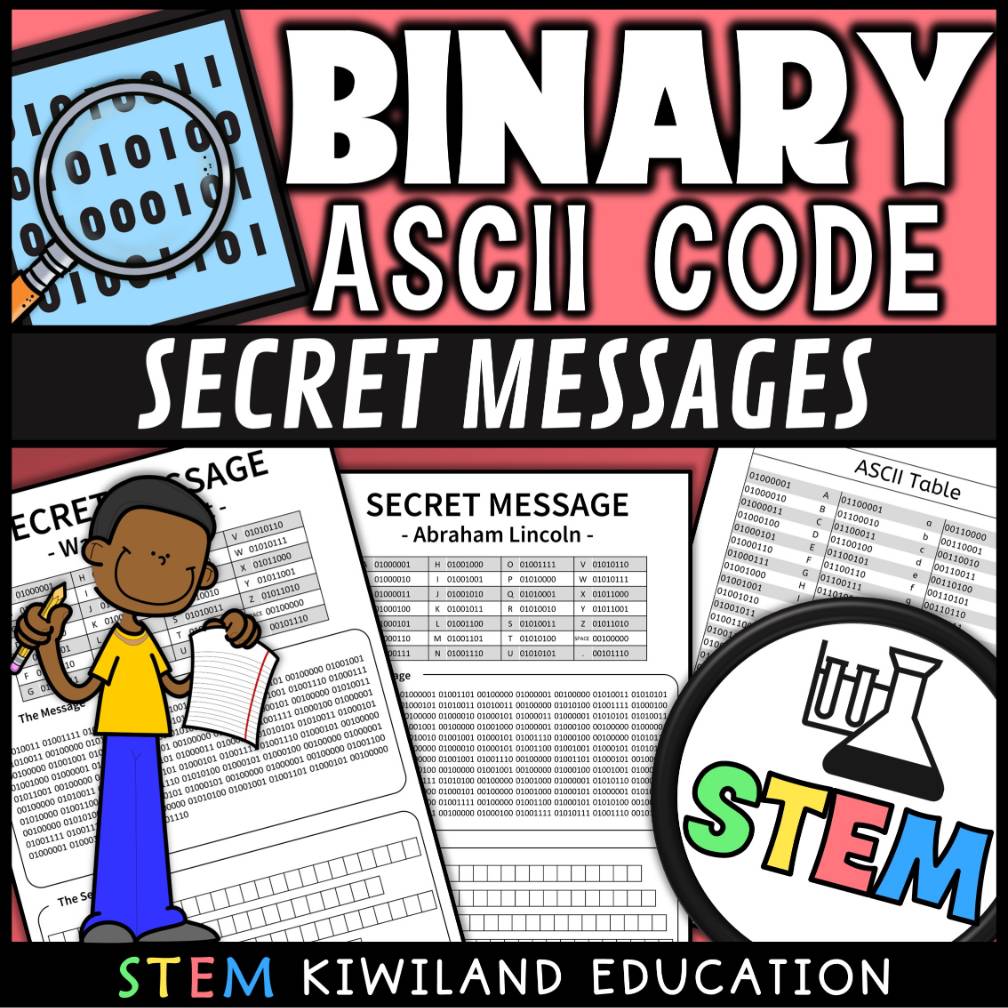 Binary Code Worksheets Unplugged Secret Codes Famous Quotes Ascii
