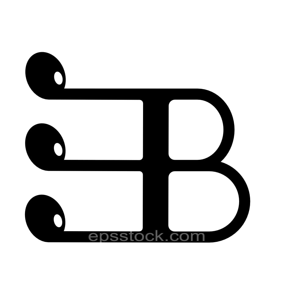 letter B in note shape