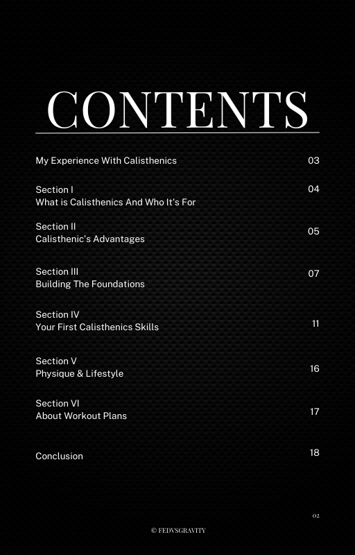 Contents Table
