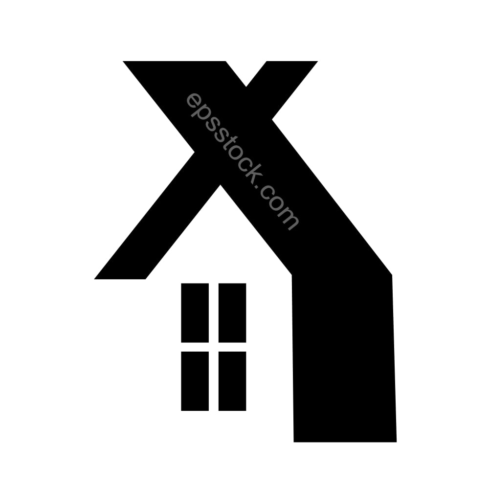 letter X in house shape