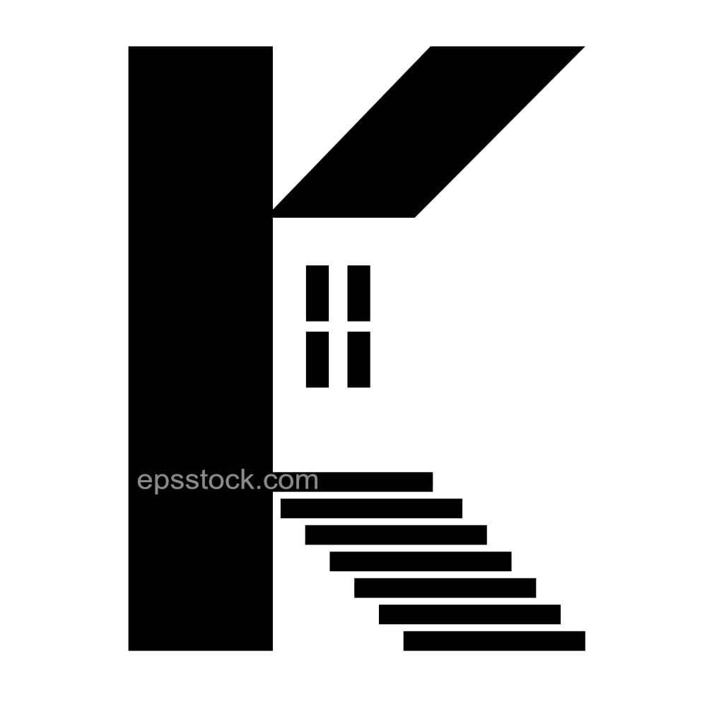 letter K in house shape