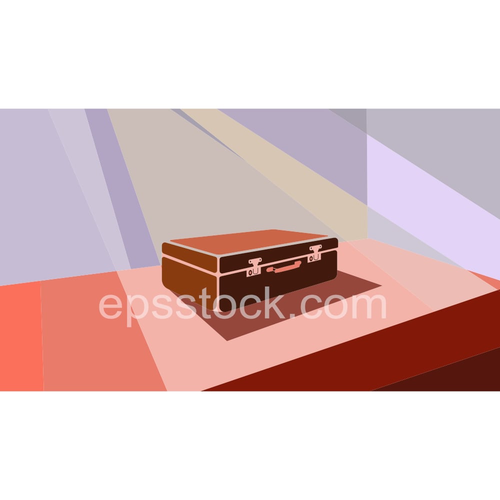 Old suitcase on bed