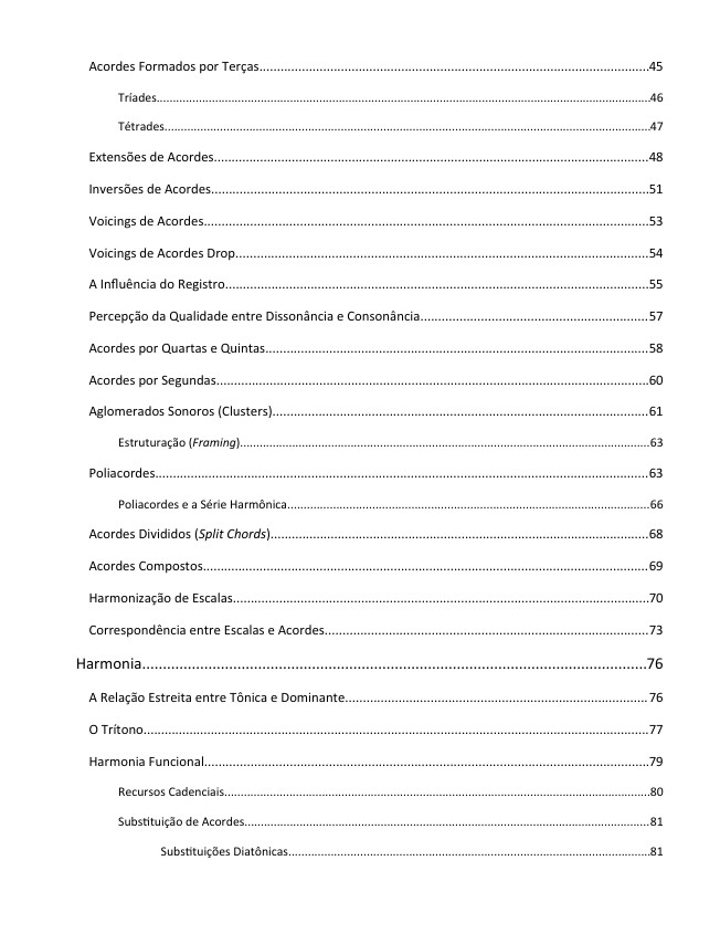 Beyond Music Theory - Manual de Referência - Sumário 2
