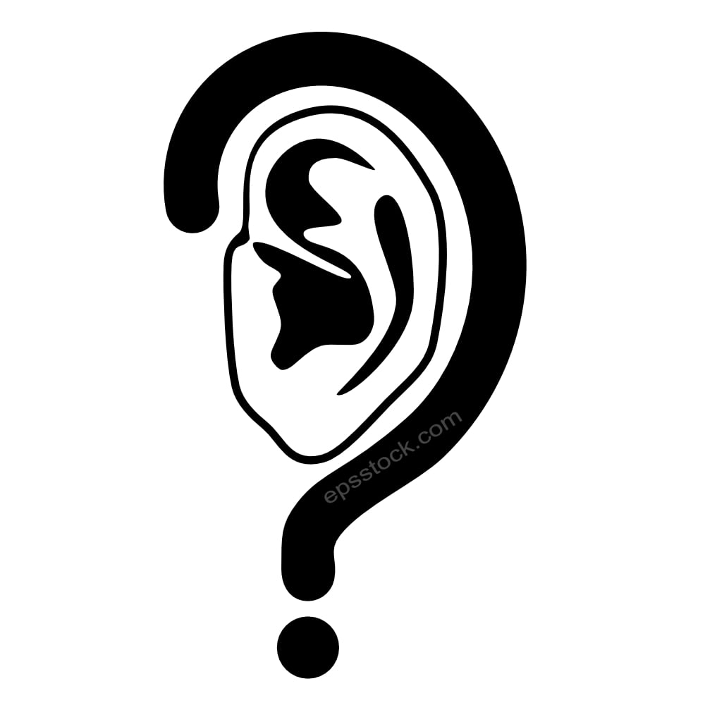question mark showing ear