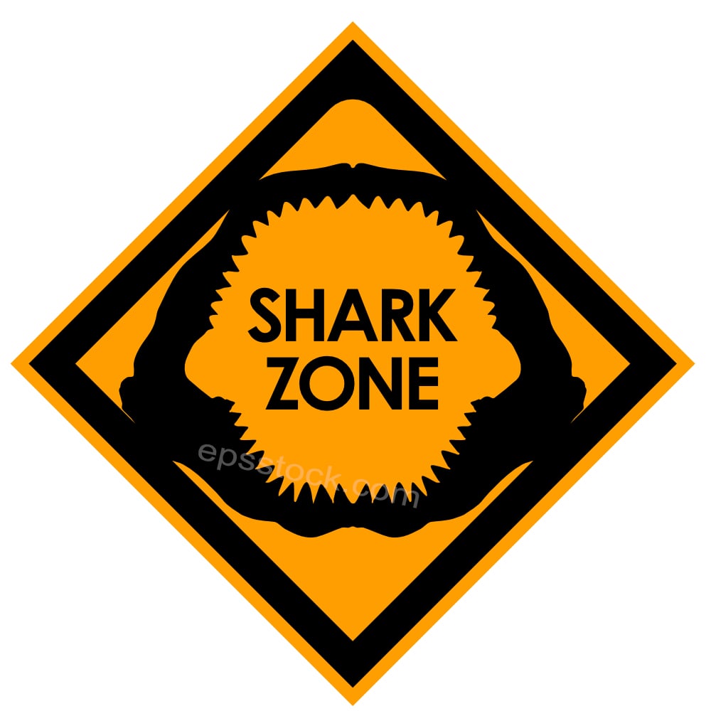 shark zone sign