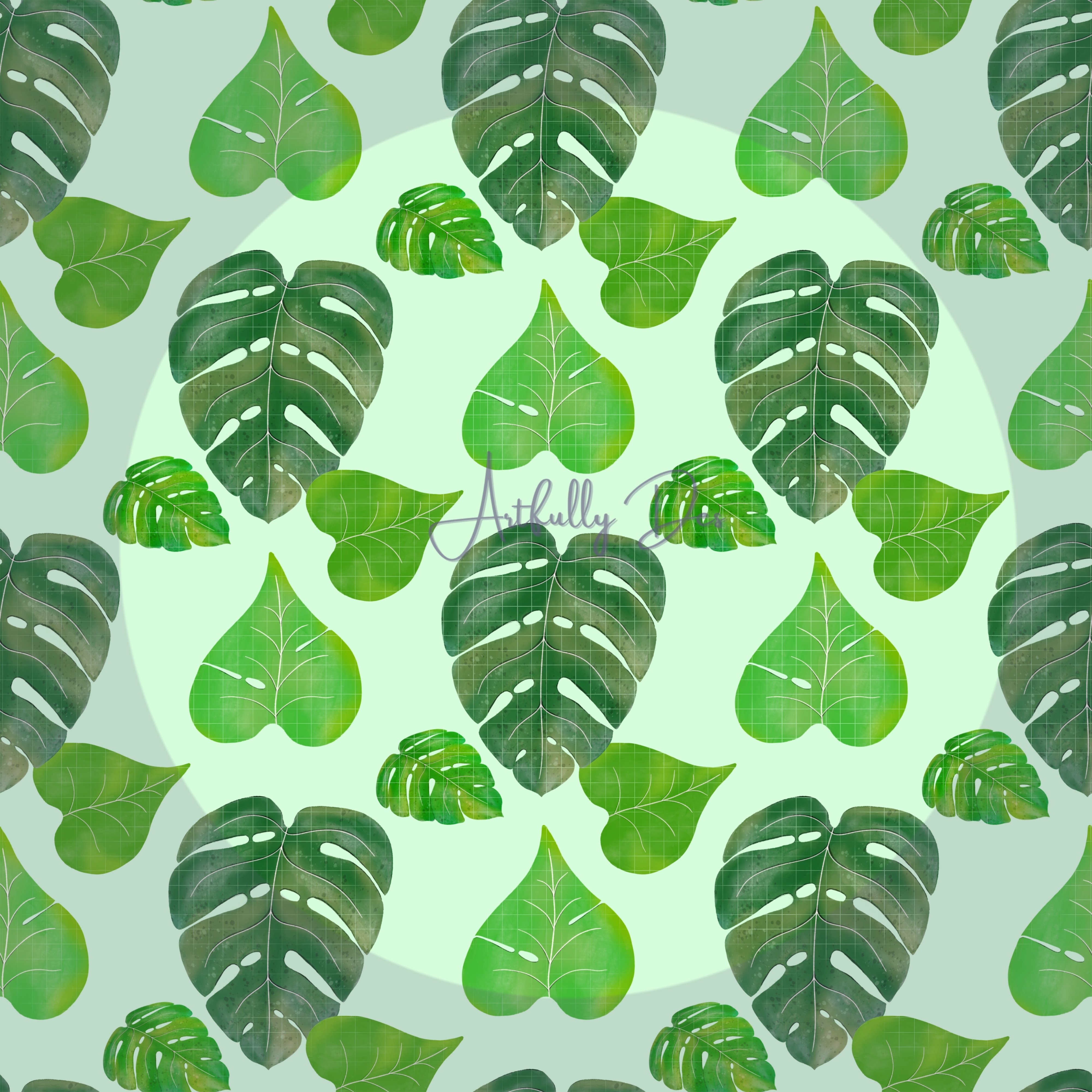 Hand drawn Monstera Plant Lover Seamless Pattern
