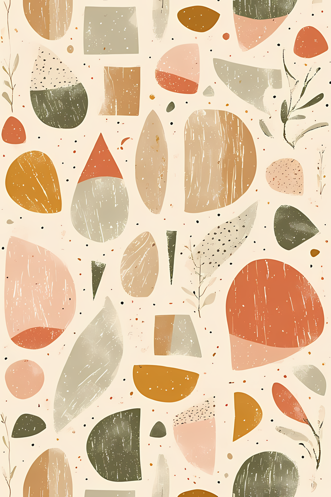 Boho Abstract Geometric Art Collection. Brighten up your projects with this vibrant and playful art bundle that blends organic shapes, retro-inspired patterns, and warm earthy tones. This collection features 24 unique digital designs, with a balance of wh