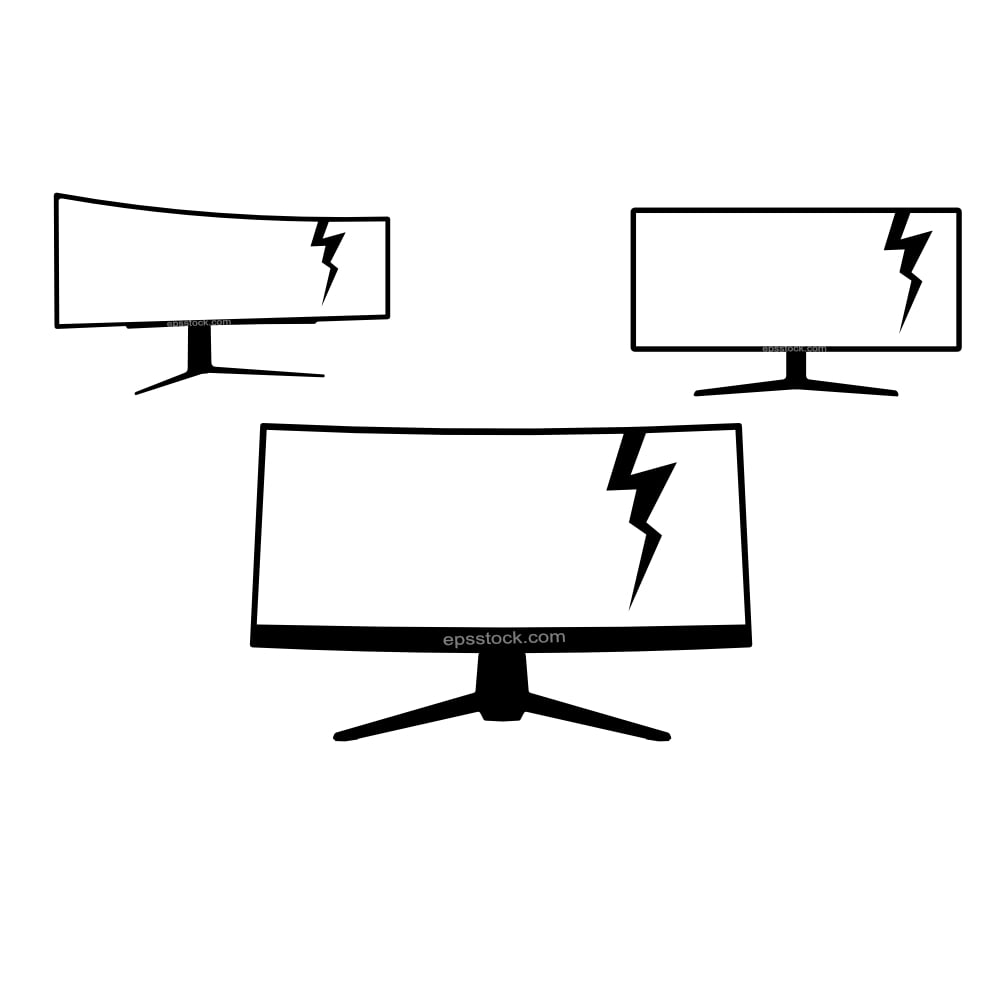 Broken monitor symbol