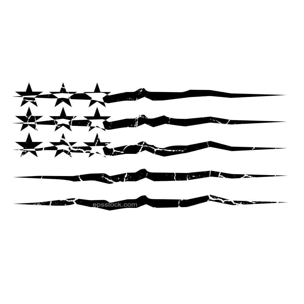 US flag with claws