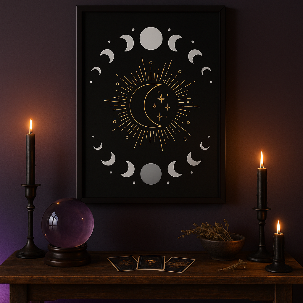 Moon Phases Wall Art | Celestial Lunar Print