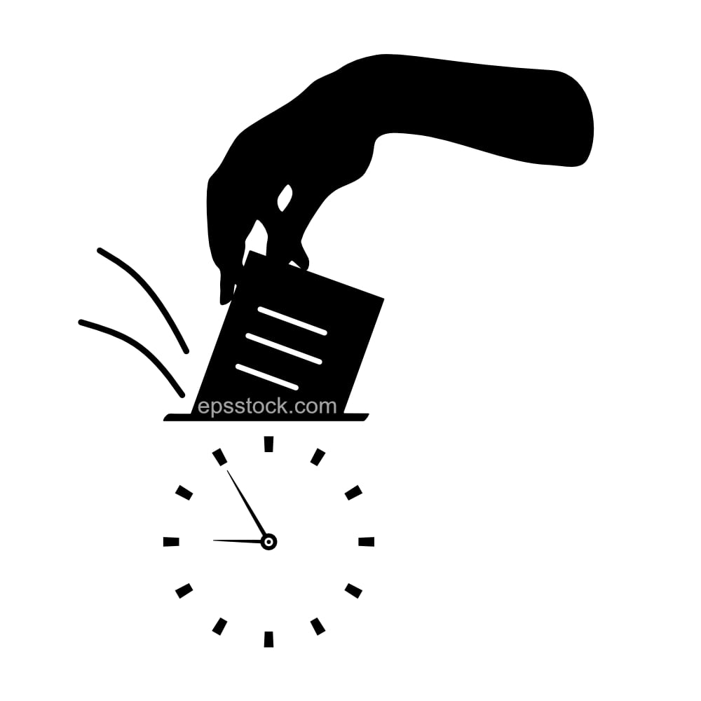 Hand putting card in time clock