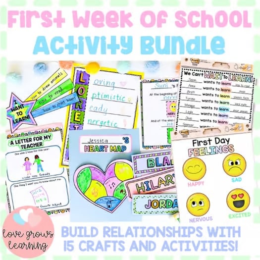 Activities For the First Week of School - First Day Activities - Back to School