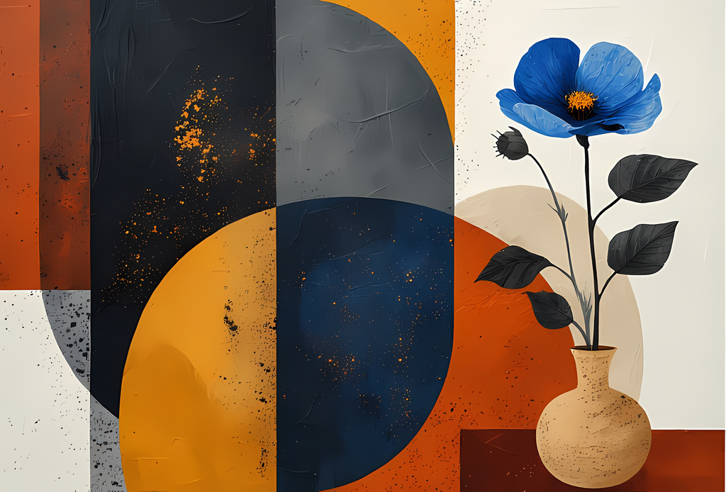 Bring timeless elegance to your creative projects with this mid-century modern Boho-inspired abstract art bundle. Featuring a harmonious blend of geometric shapes, minimalist vases, and delicate florals, this collection offers a warm palette of terracotta