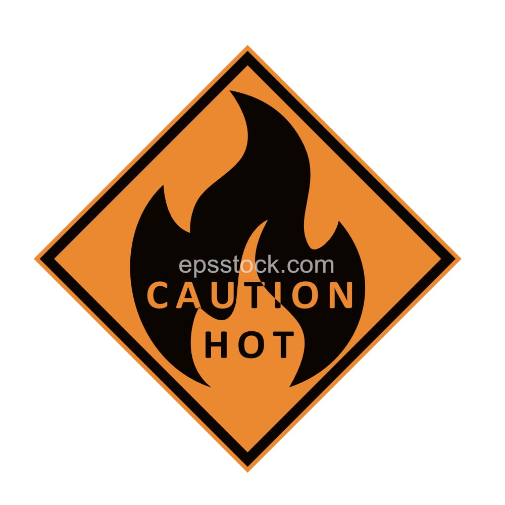 Caution hot warning