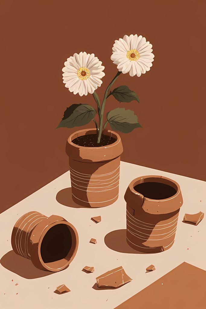 Bohemian Rustic Floral Vase Art Bundle | Roses, Daisies & Thistle Art Collection. Add warmth and timeless charm to your creative projects with this bohemian rustic floral art bundle. Featuring roses, daisies, and thistles arranged in earthy clay vases and