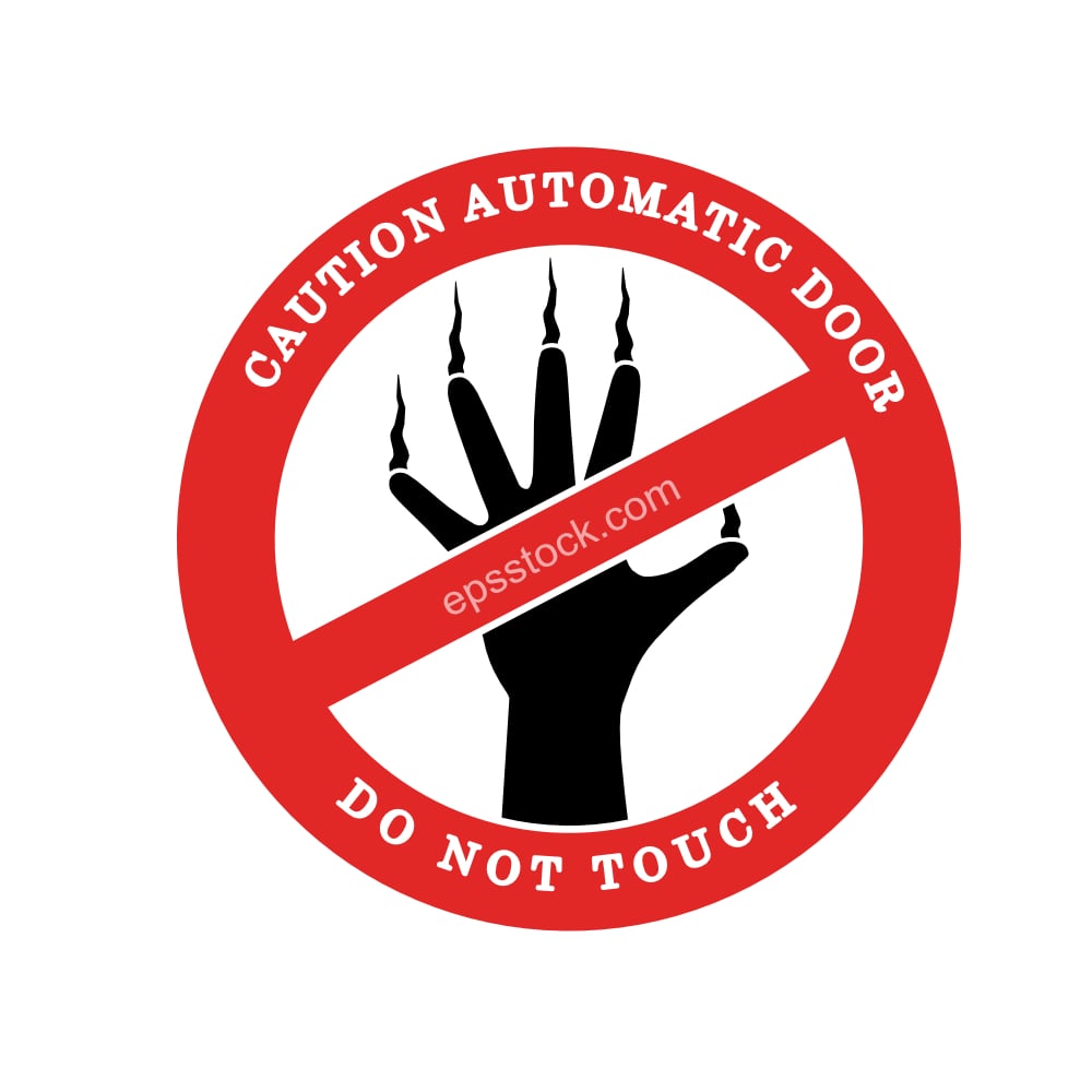 Caution automatic door