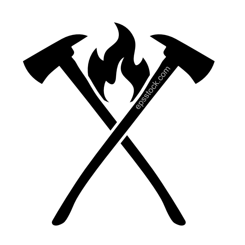 Crossed Fireman Axes