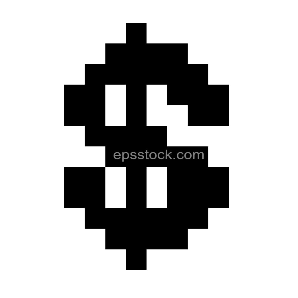 Pixel dollar symbol