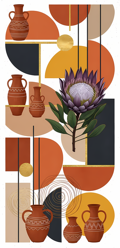 Add warmth and timeless charm to your creative projects with this bohemian rustic floral art bundle. Featuring roses, daisies, and thistles arranged in earthy clay vases and patterned pottery, these designs blend boho-inspired illustration with subtle pai