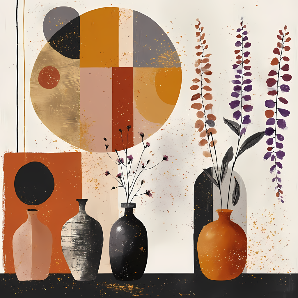 Add warmth and timeless charm to your creative projects with this bohemian rustic floral art bundle. Featuring roses, daisies, and thistles arranged in earthy clay vases and patterned pottery, these designs blend boho-inspired illustration with subtle pai