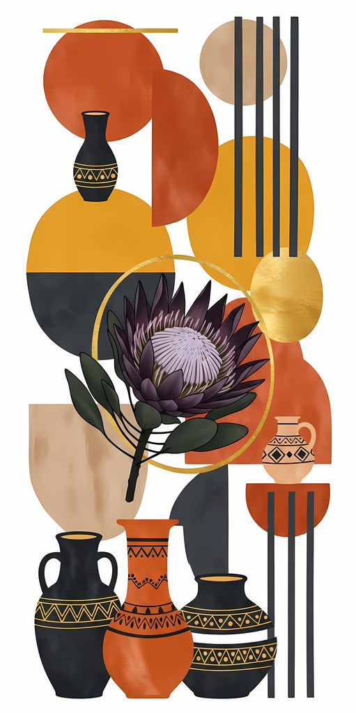 Add warmth and timeless charm to your creative projects with this bohemian rustic floral art bundle. Featuring roses, daisies, and thistles arranged in earthy clay vases and patterned pottery, these designs blend boho-inspired illustration with subtle pai