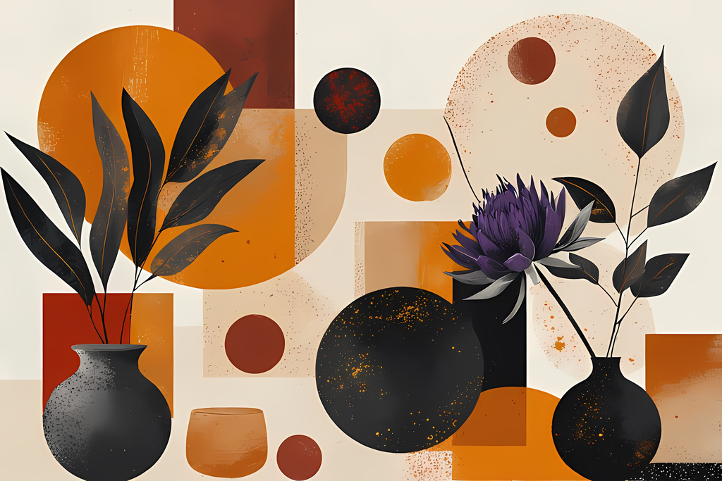 Add warmth and timeless charm to your creative projects with this bohemian rustic floral art bundle. Featuring roses, daisies, and thistles arranged in earthy clay vases and patterned pottery, these designs blend boho-inspired illustration with subtle pai