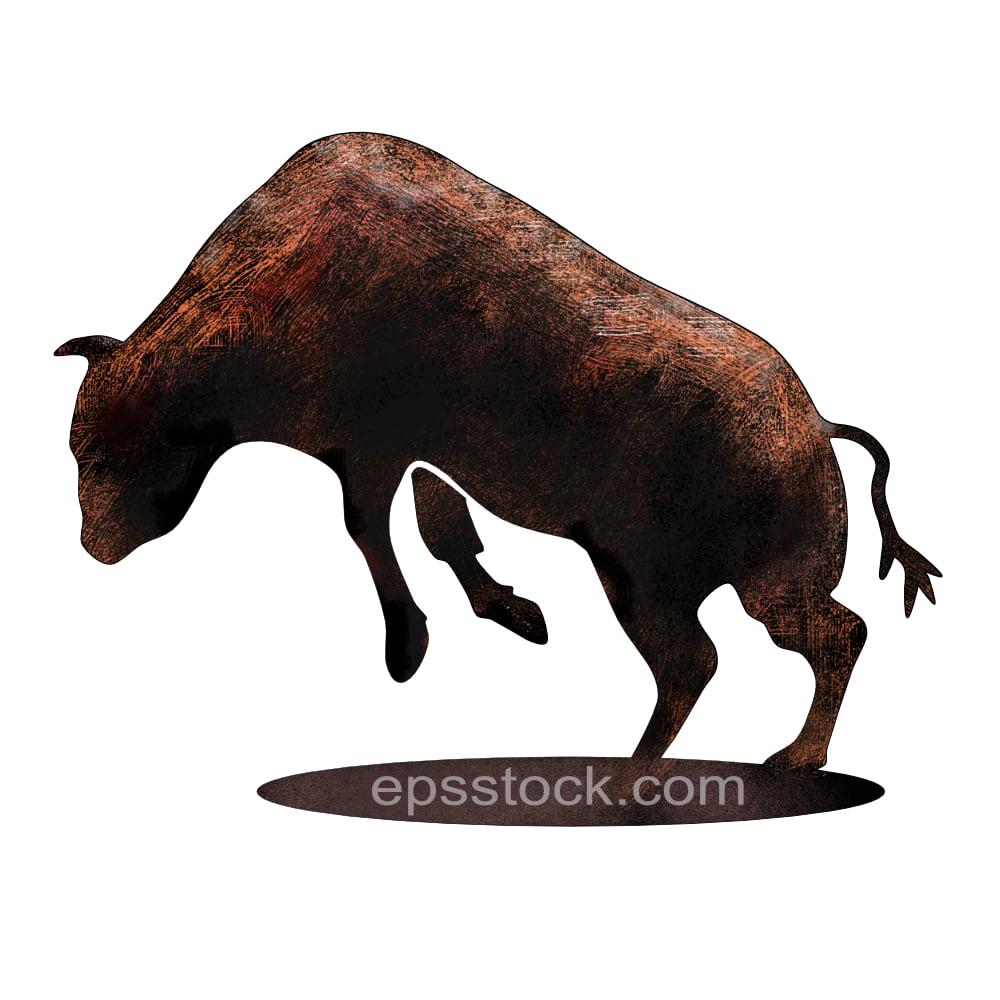 rodeo bull color illustration