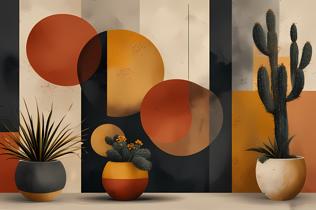 Mid-Century Modern Cactus & Succulent Art Bundle | Retro Geometric Abstract Wall Collection. Bring a fresh retro touch to your space or creative projects with this Mid-Century Modern Succulent & Cactus Art Bundle. These designs blend geometric abstraction