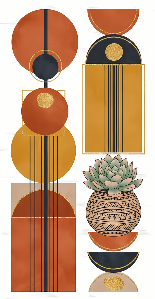 Mid-Century Modern Cactus & Succulent Art Bundle | Retro Geometric Abstract Wall Collection. Bring a fresh retro touch to your space or creative projects with this Mid-Century Modern Succulent & Cactus Art Bundle. These designs blend geometric abstraction
