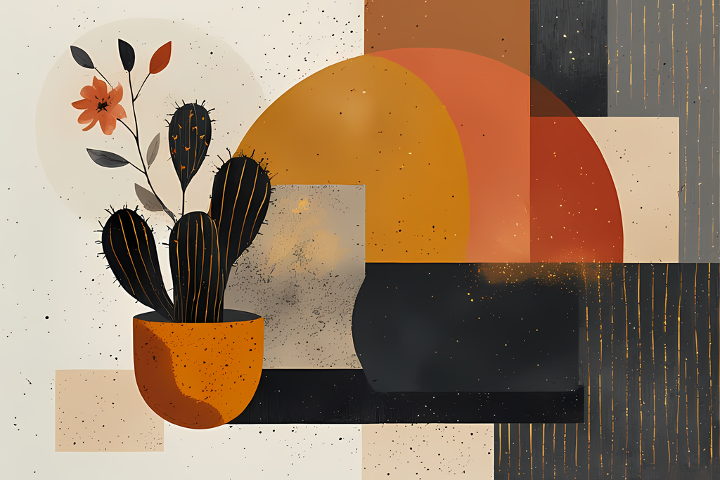 Mid-Century Modern Cactus & Succulent Art Bundle | Retro Geometric Abstract Wall Collection. Bring a fresh retro touch to your space or creative projects with this Mid-Century Modern Succulent & Cactus Art Bundle. These designs blend geometric abstraction