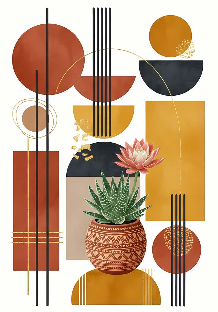 Mid-Century Modern Cactus & Succulent Art Bundle | Retro Geometric Abstract Wall Collection. Bring a fresh retro touch to your space or creative projects with this Mid-Century Modern Succulent & Cactus Art Bundle. These designs blend geometric abstraction