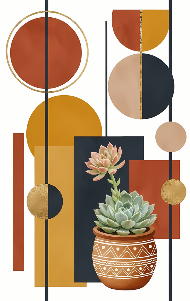 Mid-Century Modern Cactus & Succulent Art Bundle | Retro Geometric Abstract Wall Collection. Bring a fresh retro touch to your space or creative projects with this Mid-Century Modern Succulent & Cactus Art Bundle. These designs blend geometric abstraction