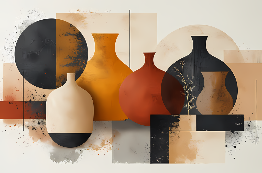 Brighten your creative projects with this Mid-Century Modern Sunflower & Vase Art Bundle, where bold geometric abstraction meets warm, organic florals. Each design combines retro-inspired shapes with sunflowers, foliage, and pottery vases, creating a perf