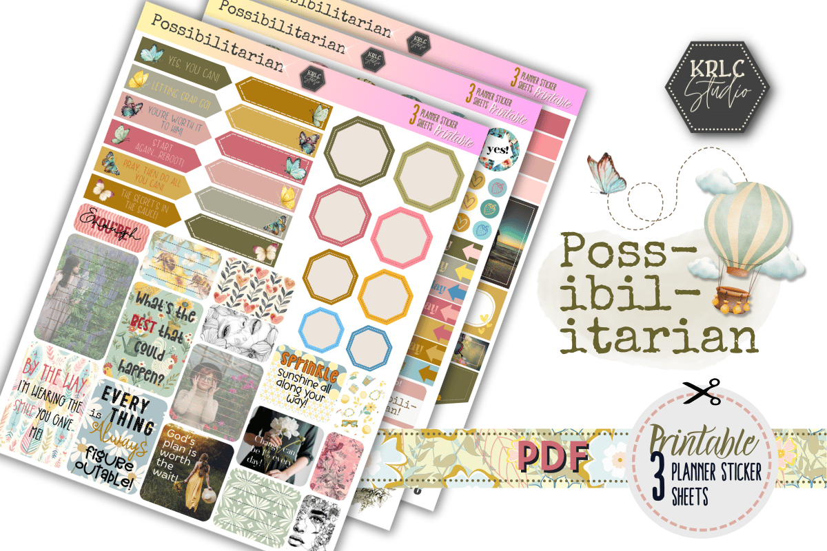 Possibilitarian PRINTABLE Planner Sticker Sheets - KRLC Studio Cover