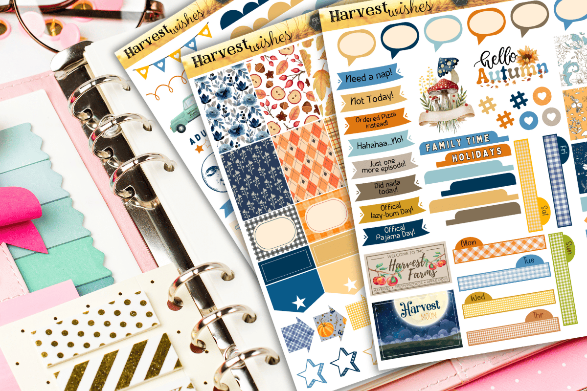 Harvest Wishes PRINTABLE Planner Sticker Sheets - KRLC Studio