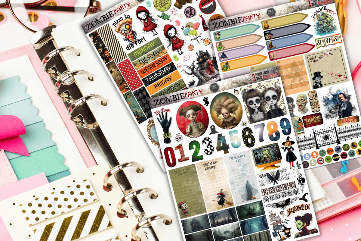 Zombie Party PRINTABLE Planner Sticker Sheets - KRLC Studio