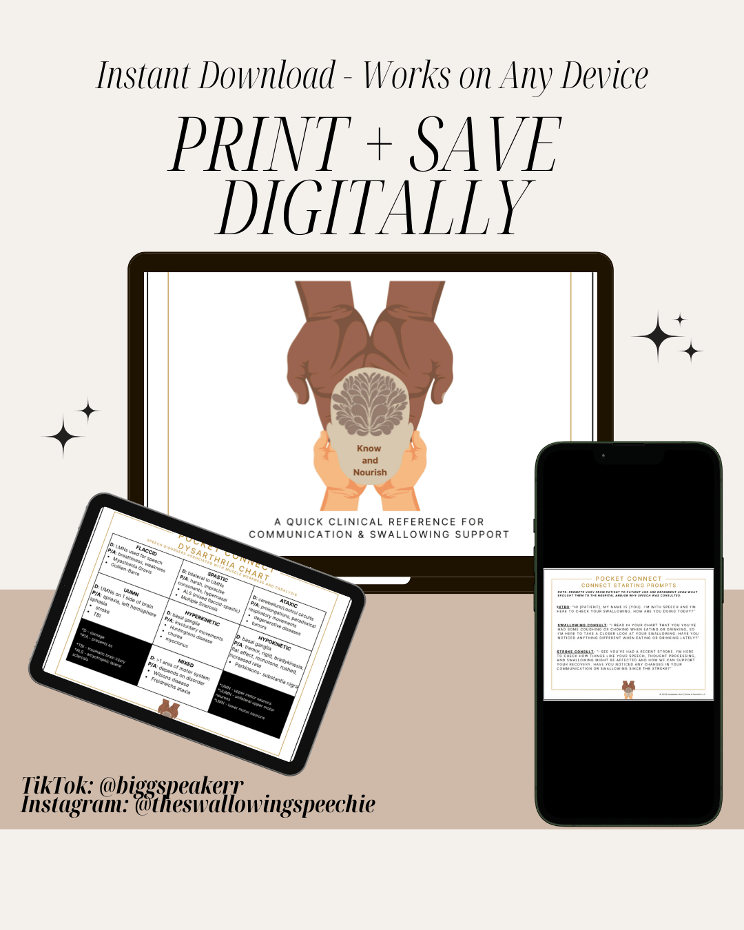 Pocket Connect guide shown on laptop, tablet, and phone for digital or printable use