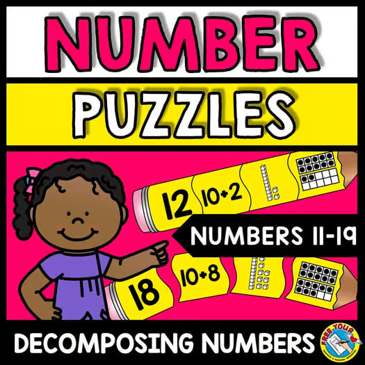 BACK TO SCHOOL ACTIVITY 1ST GRADE MATH REVIEW CENTER DECOMPOSING TEEN NUMBERS